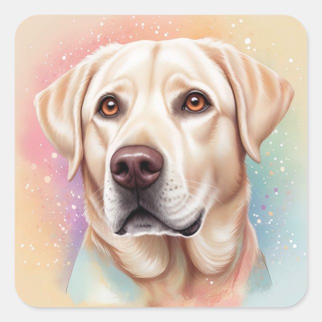Dreamy Labrador Retriever Magical Portrait Square Sticker (Front)
