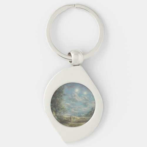 Dreamy Landscape Paint Nature Tree Dreamlike   Keychain