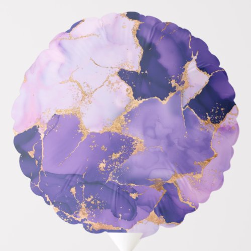 Dreamy Lavender alcohol inks and gold Balloon