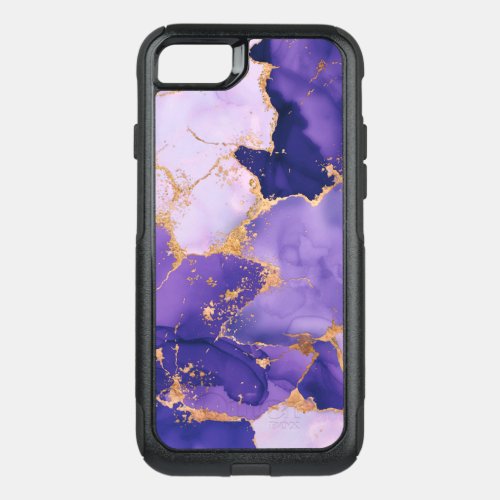 Dreamy Lavender alcohol inks and gold OtterBox Commuter iPhone SE87 Case