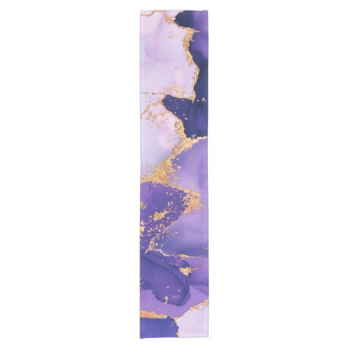 Dreamy Lavender alcohol inks and gold Short Table Runner