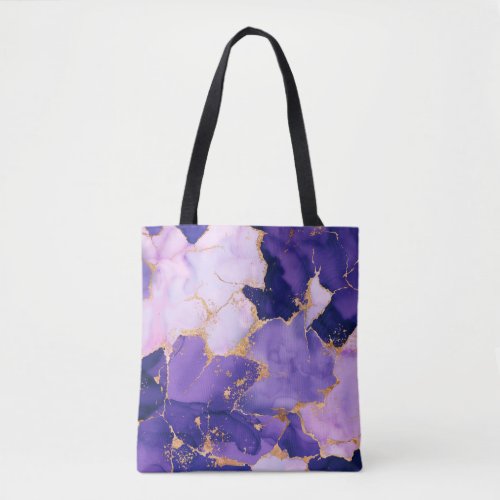 Dreamy Lavender alcohol inks and gold Tote Bag