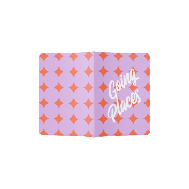 Dreamy Lavender & Coral Stars Passport Holder (Opened)