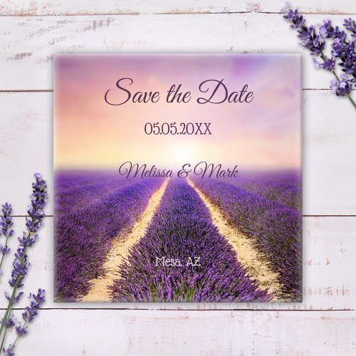 Dreamy Lavender Field Save the Date Magnet