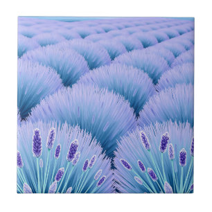 Dreamy Lavender Fields Aesthetic Purple Blue  Ceramic Tile