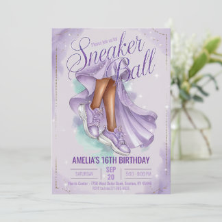 Dreamy Lavender Sneaker Ball Birthday Feminine Invitation