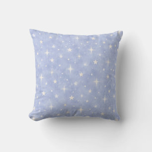 Dreamy Lavender Starry Watercolor Pattern Throw Pillow