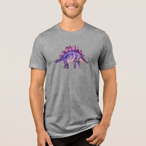 Dreamy Lavender Stegosaurus: Unisex T-Shirt Tri-Blend Shirt