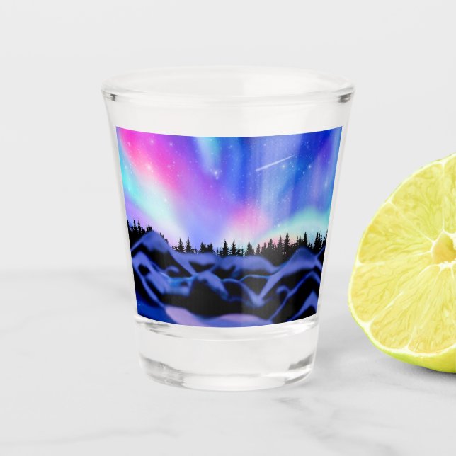 Dreamy Lights Shot Glass (Front)