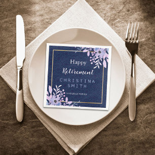 Dreamy Lilac Pastel Watercolor Retirement Party Paper Dinner Napkins