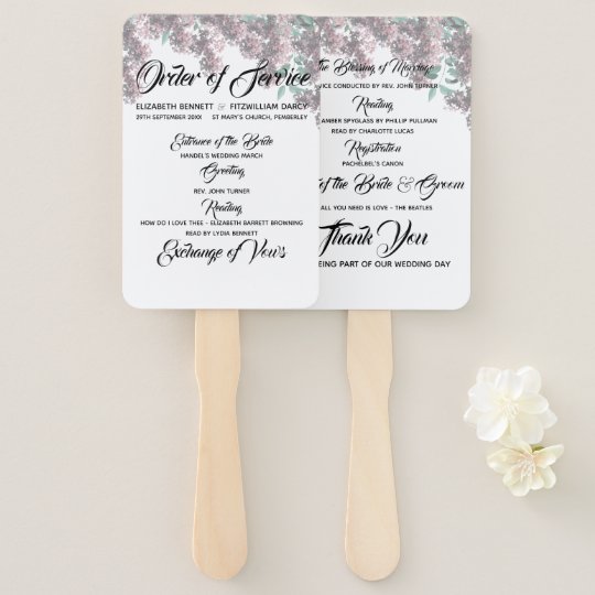 Dreamy Lilac Wedding Program Hand Fan Zazzle Com