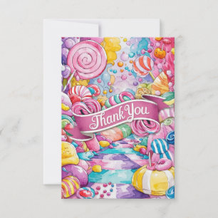 Dreamy Little Candyland thank you card