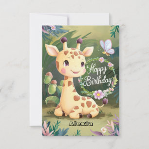 Dreamy Little Giraffe Birthday Card