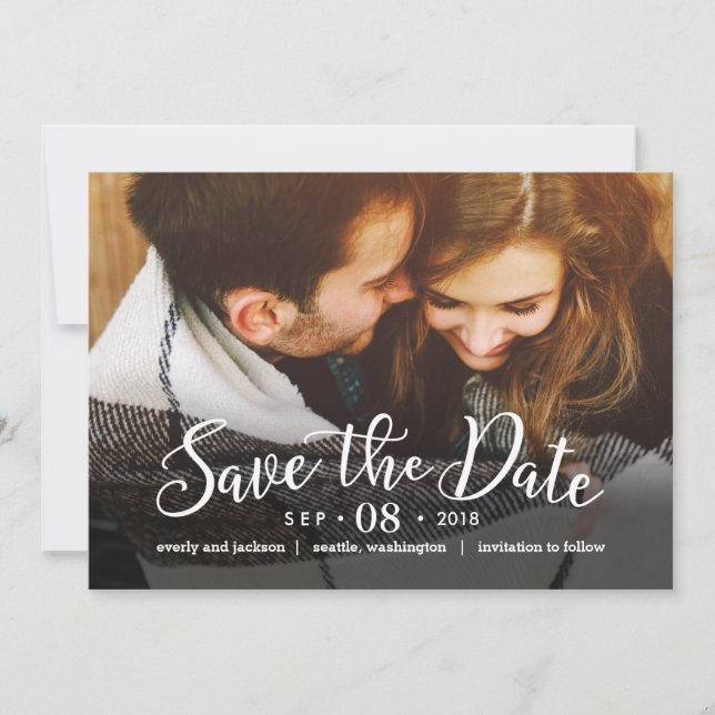 Dreamy Love EDITABLE COLOR Save The Date Card (Front)