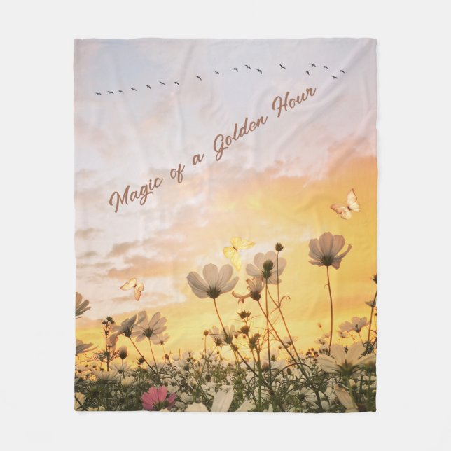 Dreamy Magic of a Golden Hour Fleece Blanket (Front)