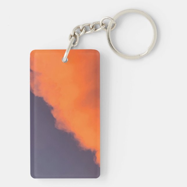 Dreamy, magical clouds  in dreamy, magical colors keychain (Back)