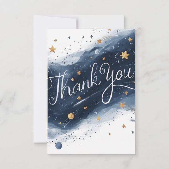 Dreamy Magical Meteor Celestial Thank You Card (Front)