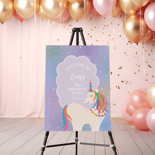 Dreamy Magical Rainbow Unicorn Birthday Welcome Foam Board