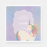 Dreamy Magical Rainbow Unicorn Girl Birthday Party Napkins