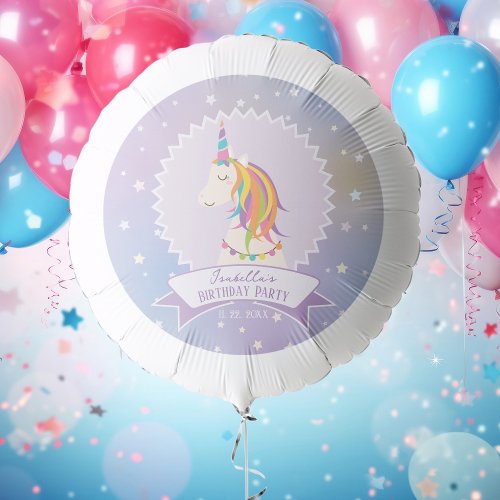 Dreamy Magical Rainbow Unicorn Girly Birthday Balloon