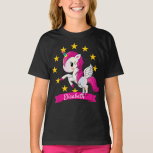 Dreamy Magical Unicorn with Stars Kids Birthday T-Shirt