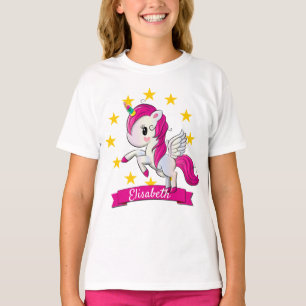 Dreamy Magical Unicorn with Stars Kids Birthday T-Shirt