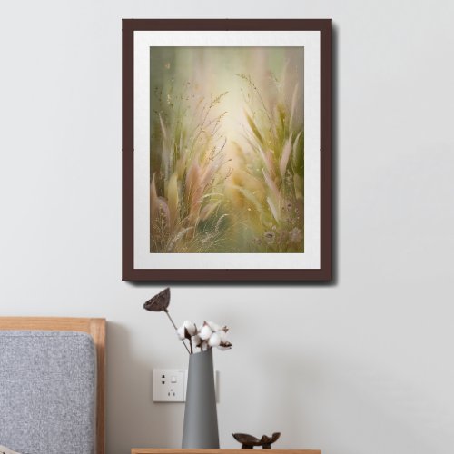 Dreamy Meadow Ethereal Floral Landscape Framed Art