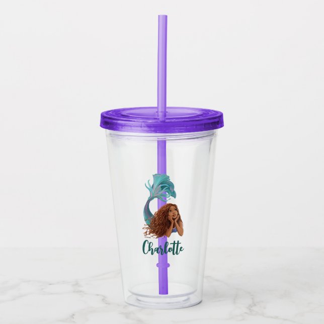 Dreamy Mermaid Ariel Art Acrylic Tumbler (Front)