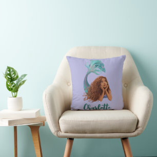 Dreamy Mermaid Ariel Art Throw Pillow