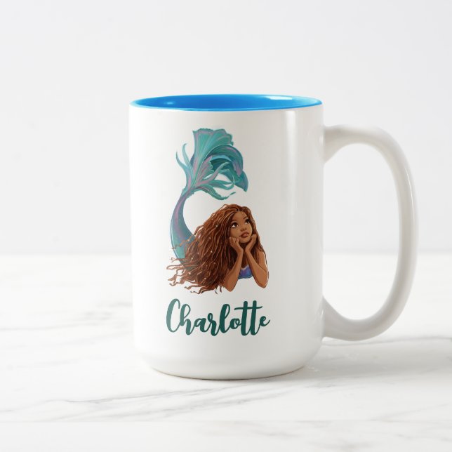 Dreamy Mermaid Ariel Art Two-Tone Coffee Mug (Right)