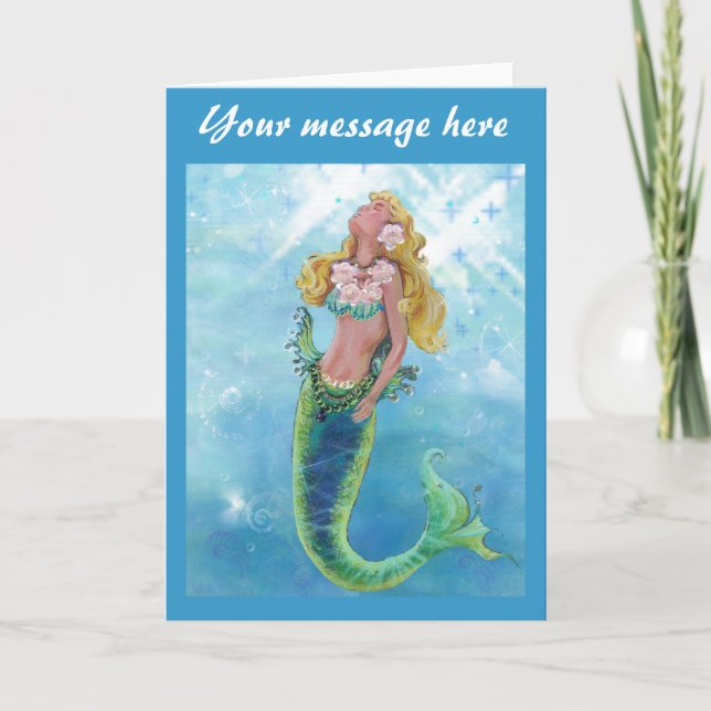 Dreamy Mermaid Greeting Card (Front)