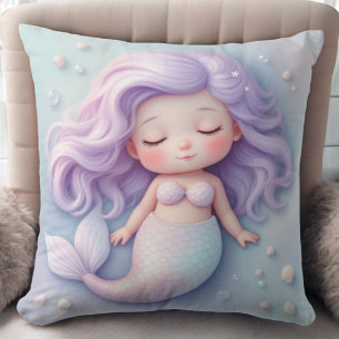  Dreamy Mermaid - toma store Throw Pillow