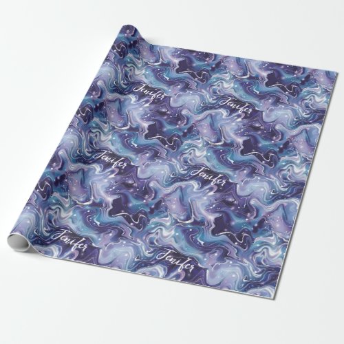 Dreamy Metallic Purple Personalize Name Wrapping Paper