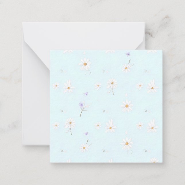 Dreamy Mint Meadow Note Card (Front)
