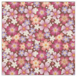 Dreamy Mixed Blossoms on Brown Small Scale Fabric