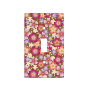 Dreamy Mixed Flowers on Olive Green Light Switch Cover