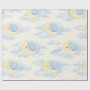 Dreamy Moon and Clouds Baby Wrapping Paper
