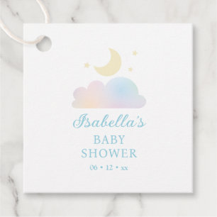 Dreamy Moon and Stars Cloud Nine Baby Shower Favor Tags