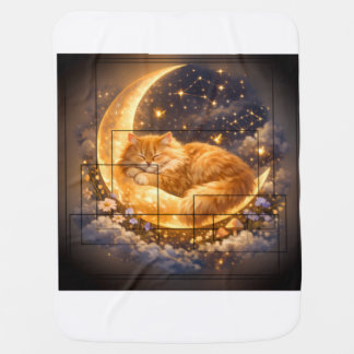 Dreamy Moon Cat Baby Blanket | Baby Blanket