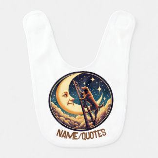 Dreamy Moon & Dog Climbing Ladder Baby Bib