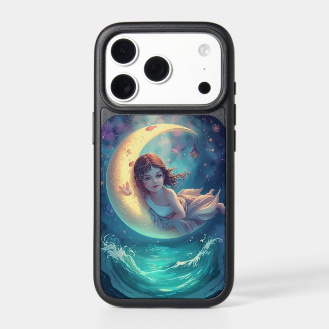 Dreamy Moon Girl iPhone Case Design | Cute Baby  (Back)