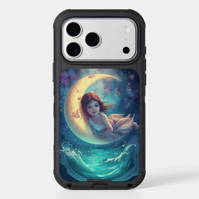 Dreamy Moon Girl iPhone Case Design | Cute Baby  (Back)