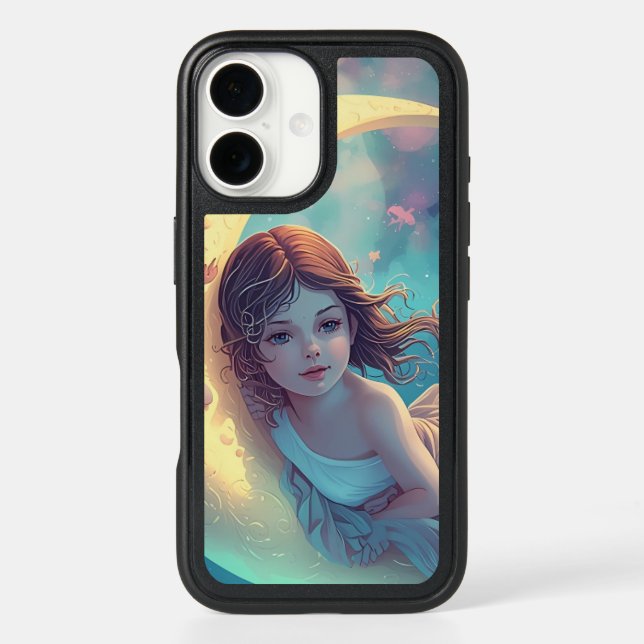 Dreamy Moon Girl iPhone Case Design | Cute Baby Mo (Back)