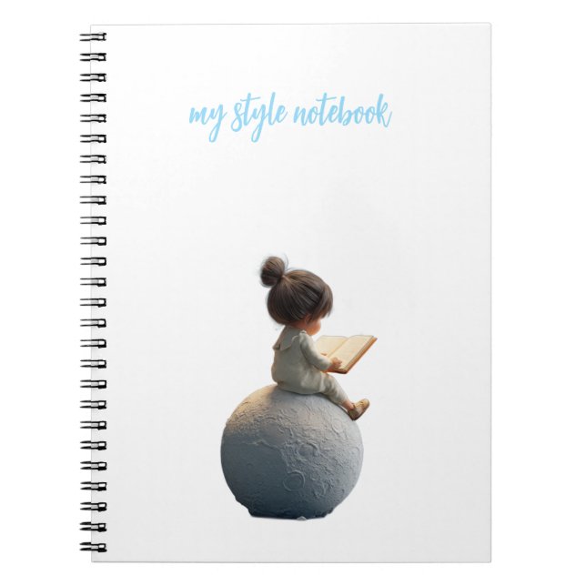 Dreamy Moon Girl Notebook – Cute Celestial Journal (Front)