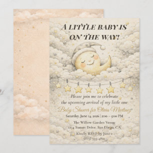Dreamy Moon & Stars Baby Shower Invitation