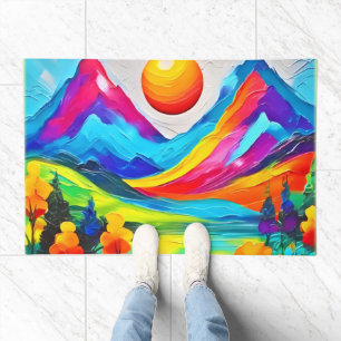 Dreamy Mountain Majesty Painting Doormat