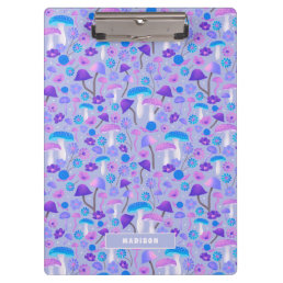 Dreamy Mushrooms &amp; Flowers Purple Turquoise Clipboard