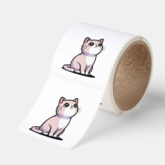 Dreamy Night Cat – Cute Kawaii Illustration Square Sticker