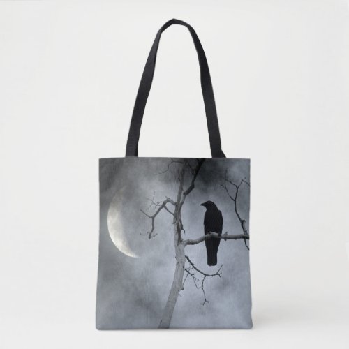 Dreamy Night Crow Tote Bag