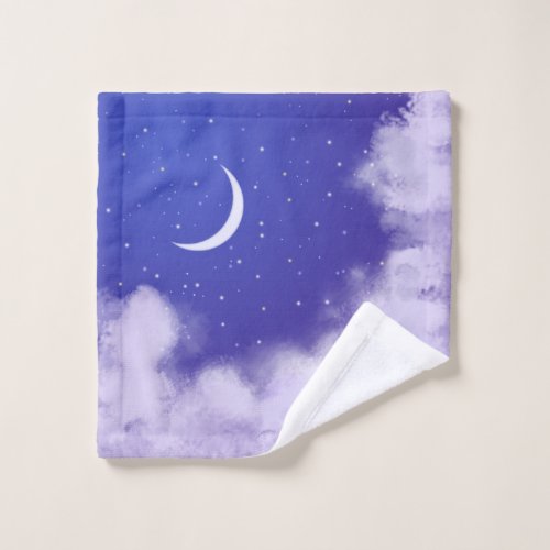 Dreamy Night Sky with Crescent Moon Crossbody Bag Wash Cloth